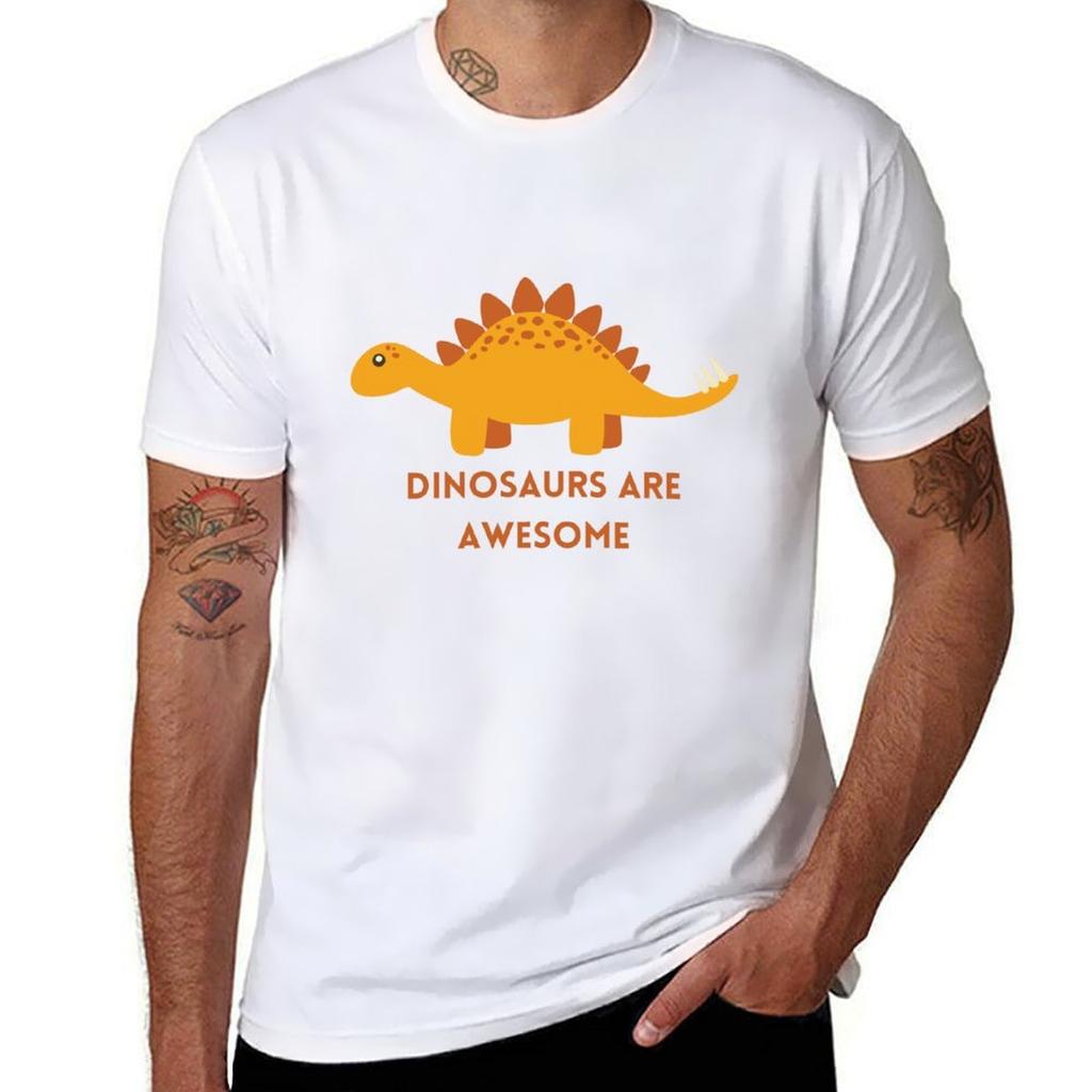 Dinosaurs Lovers : Dinosaurs Are Awesome T-Shirt T Shirts for Man Cotton Soft Man T Shirt Cotton High Quality T-Shirt