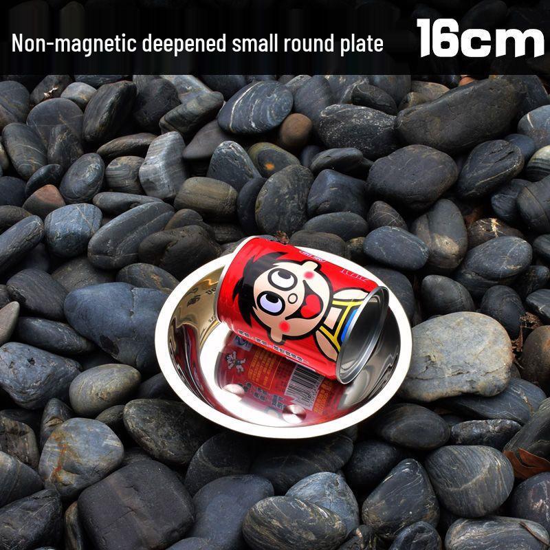 Stainless Steel Round Dinner Plate Tray - Versatile for Tableware, BBQ, Deep & Flat Dishes