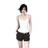 Korean White Sweet Polka Dot Ruffle Hem Sling Vest Women's Spring New Inner Sleeveless Stacked Top