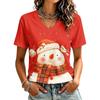 Women's Casual Christmas Printed Short Sleeve T-Shirt for Holiday and Everyday Wear