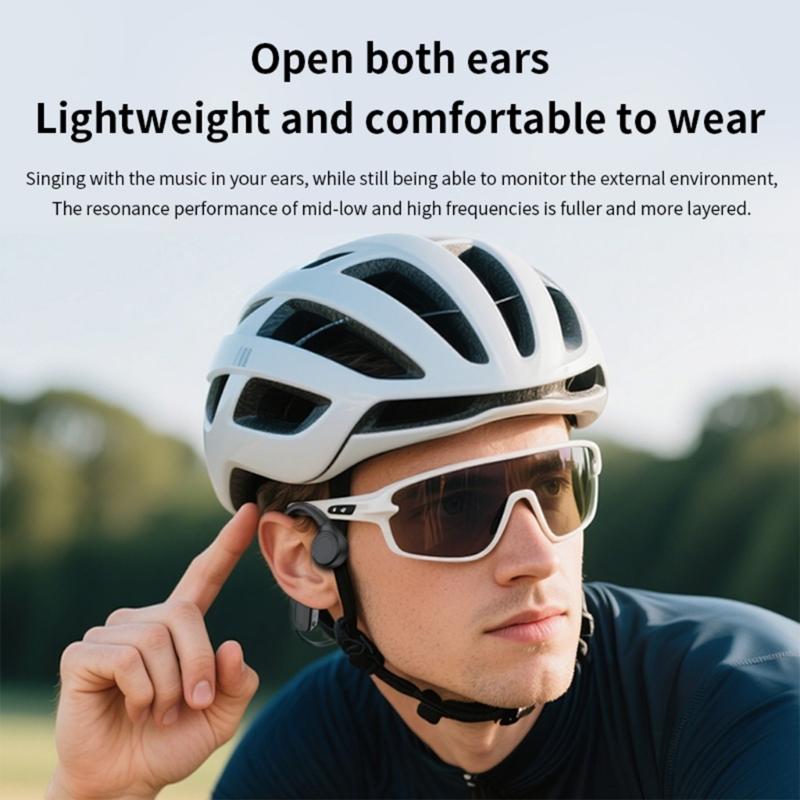 Wireless Open Ear Headphone Bone Conductions Technology Sweatproof Lightweight 8 Hour Battery for Outdoor Activities