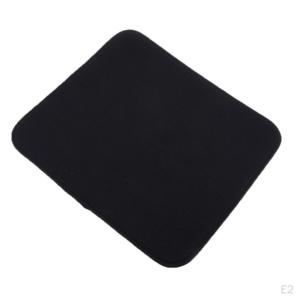 Reversible Microfiber Dish Drying Mat Set Sponge Absorbent , Black