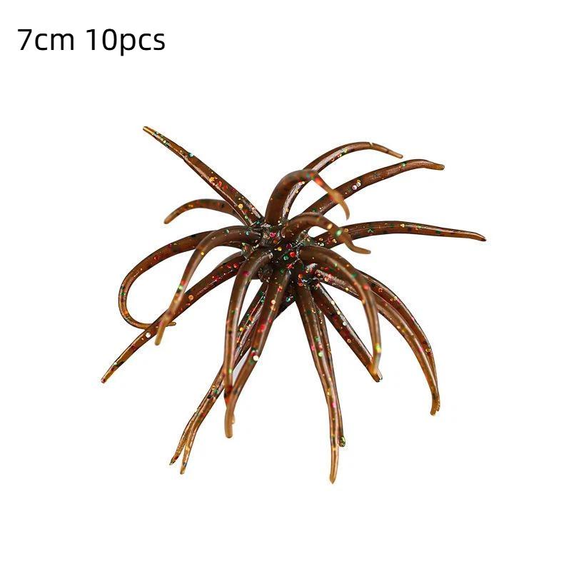 10Pcs TPE Sea Urchin Fishing Lures 4/7cm Soft Silicone Lifelike Baits for Saltwater Bream Offshore Fishing