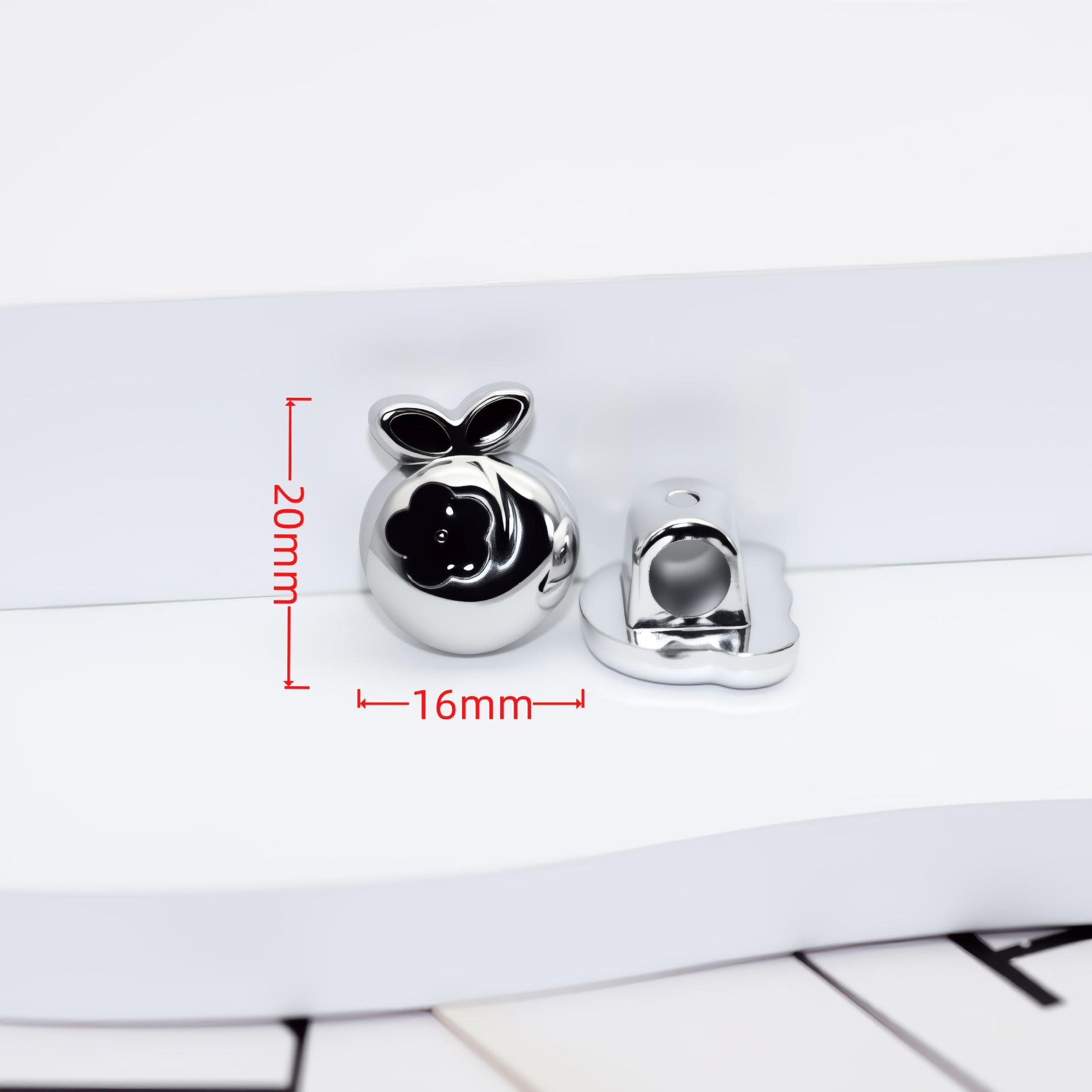 

Elegant Matte Silver Teddy Bear Heart Strawberry Jewelry Hair Accessories with Handmade Details 23mm