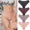 Women Sexy Lace Panties Mid-Waist Underwear Solid Color Transparent Briefs