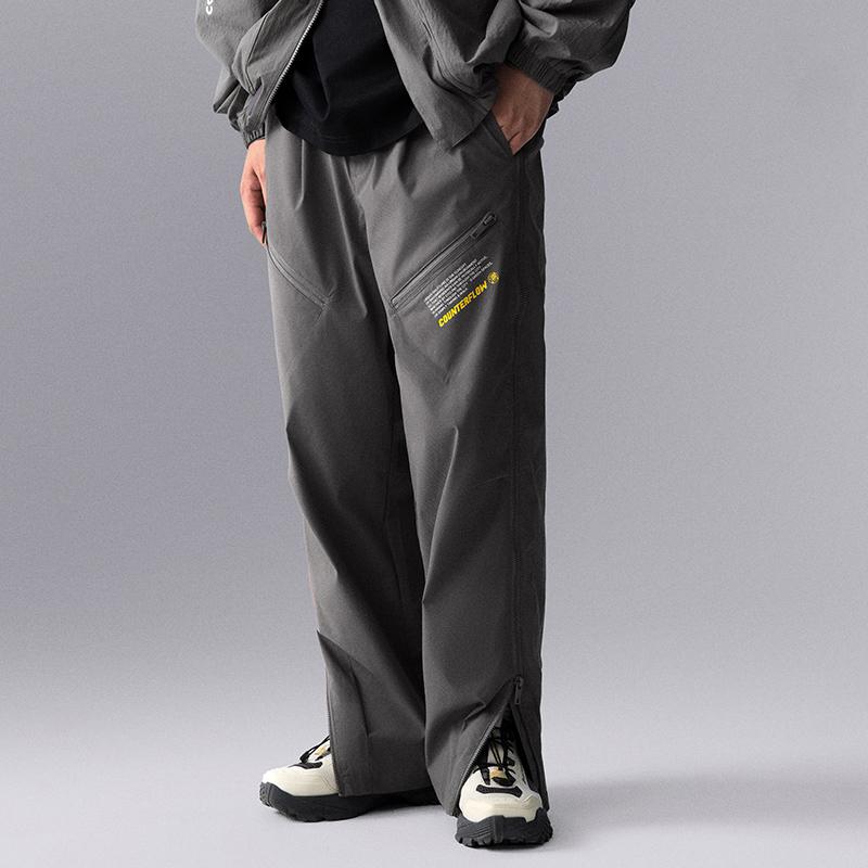 Li-Ning CF Series Casual Solid Color Zipper Straight Loose Knit Sports Pants Men Bottoms AYKU617-1