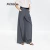 MO&Co. C+ Series Acetate Wool Blend Wide-Leg Trousers