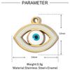 3pcs/Lot Enamel Hamsa Hand DIY Earrings Charms Heart Eye Neaclace Pendant Stainless Steel 14K Gold Color Jewelry Accessory