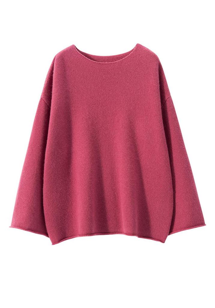 Autumn/Winter 2026 Women's Cashmere One-Shoulder Loose Pullover Sweater