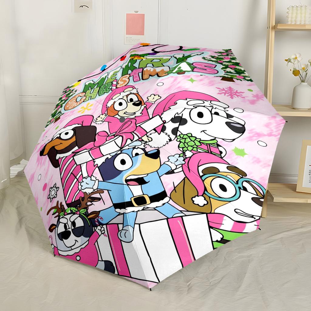 Bluey Bingo Adventure Portable Automatic Umbrella Retractable Design with 8-Rib Durability Sturdy Construction Travel Essential Stylish Accessory