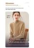 Women's Heavyweight Cable Knit Cashmere Sweater - Half-High Collar, Long Sleeve, Loose Fit