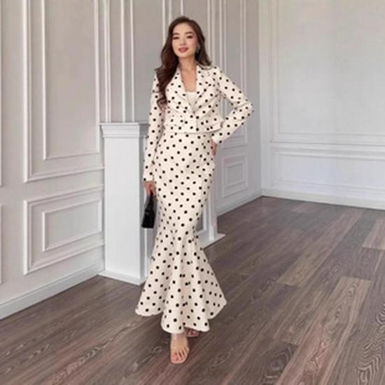 2025 European & American Blue Floral V-Neck Long-Sleeve Casual Dress