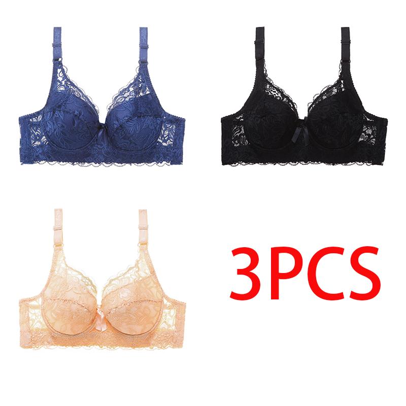36-46 Plus Size Dame Ultratynn BH Bylgel Push-Ups Blonde BH BH Større bryst Ensfarget 3/4 stor kopp