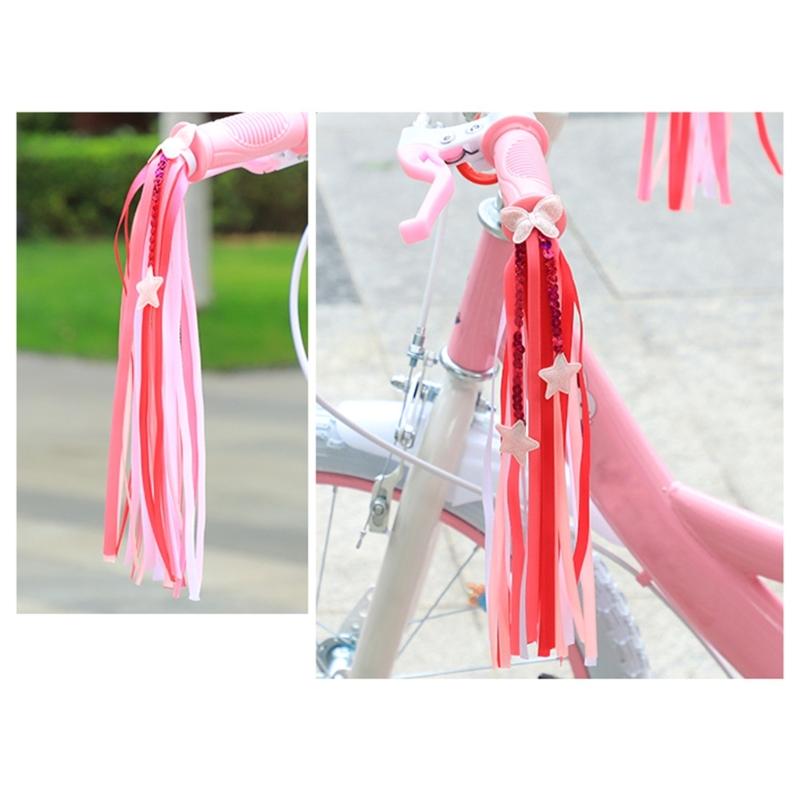 Fashion Bike Handlebar Streamers Colorful Bike Tassels Ribbon Funny Bicycles Ornaments for Girl Boys Easy To Use