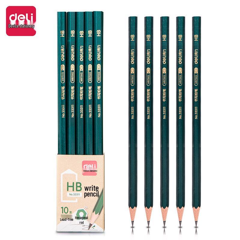 Deli 2B Pencil with Eraser for Kids School, HB Exam, Sketching & Drawing 33159 Pencil with Eraser