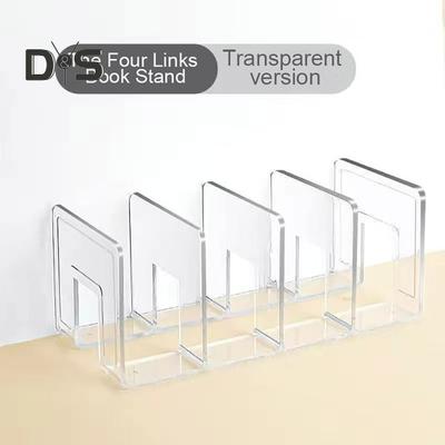 Bücherregal Acrylmaterial Mehrschichtdesign Transparentes vertikales Schreibwaren-Aufbewahrungsregal Büro-Organizer