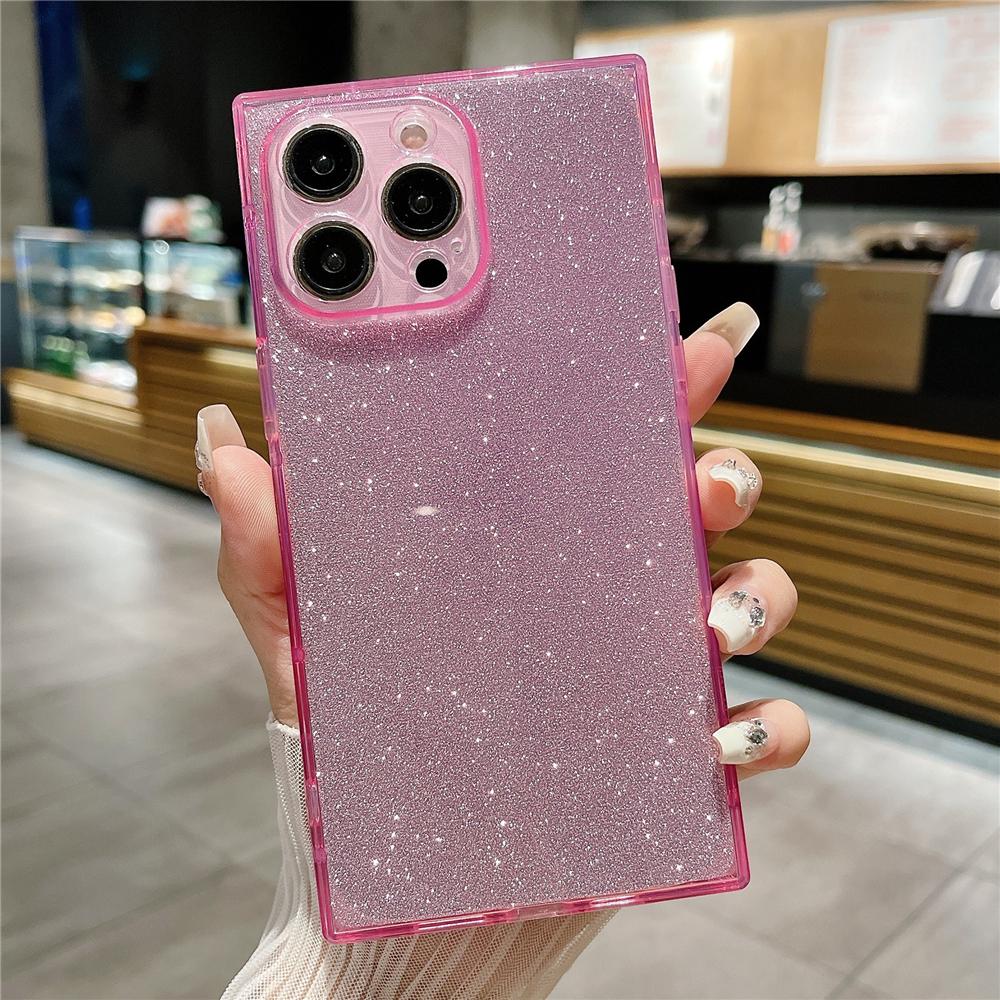 Luxury Transparent Glitter Fluorescent Transparent Case For iPhone 16 14 11 12 13 15 Pro Max 14/15/16 Plus INS Soft Silicone Cover
