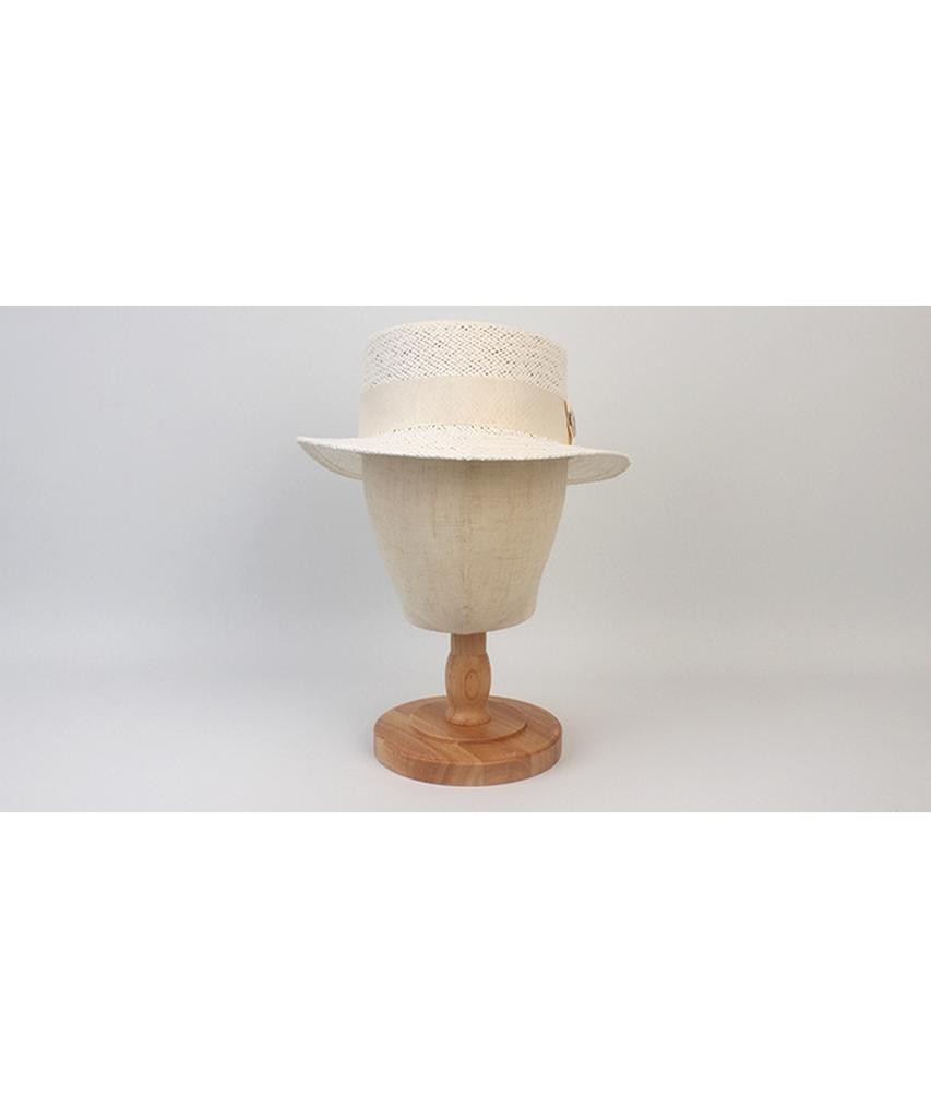Ivory Line White Short Panama Hat