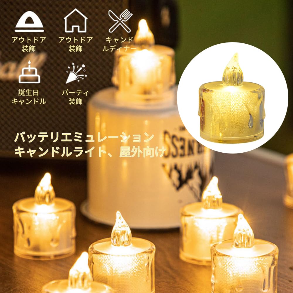 12 LED Candle Lights, Translucent, Christmas Decoration, Soothing Light, Flashing, Warm Color, Fragrance-Free, Flameless, Night Light, Sleep Aid,