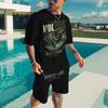 3D Printing Oversized Trend T-shirt Novelty Suit Harajuku Leisure Mature Short Sleeve Set Mature Large Size Loose Menswear