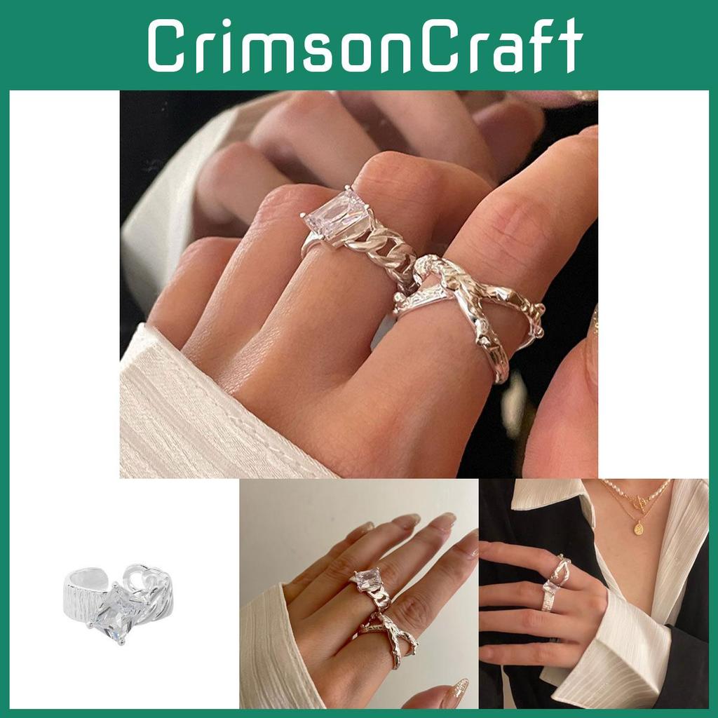 Unique Irregular Textured Handcrafted Xs925 Silver Ring For Women With Glamorous Design And Adjustable Size For Modern Fashion