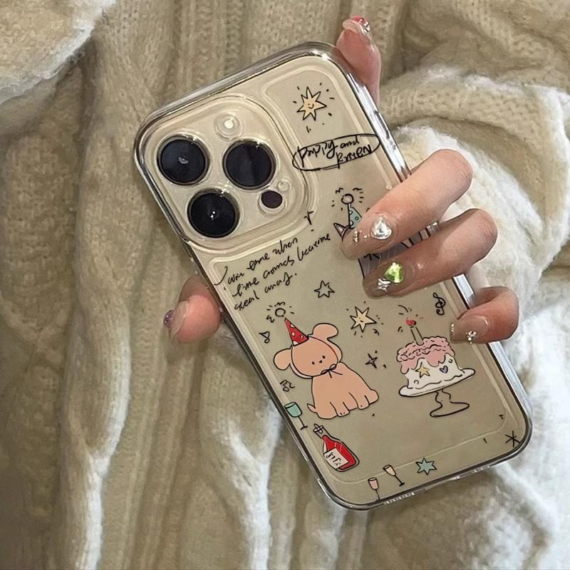 Applicable To iPhone11plus Mobile Phone Case New Simple 11 Transparent Soft Case Ins Apple 11/11 Animal Party