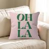 English Letter Pink Oh La La Pillow Covers Cartoon Sofa Decorative Home Doublesided Printing Short Plush Cute Cushion Cover