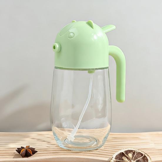 Glass Oil Sprayer And Pourer with Auto-Open Lid 520ml Oil Dispenser for Cooking Baking Air Fryer Ergonomic Handle Dishwasher Safe Kitchen Essential