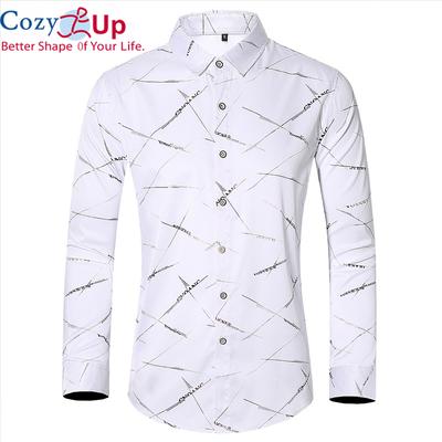 High Quality Men's Boutique Shirt Casual Print Button Down Long Sleeve Mens Business Social Shirts