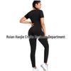 Women's Yoga Sweat-Inducing Jumpsuit for Butt Lifting & Abdominal Tightening - Short Sleeve, Long Pants Fitness Wear