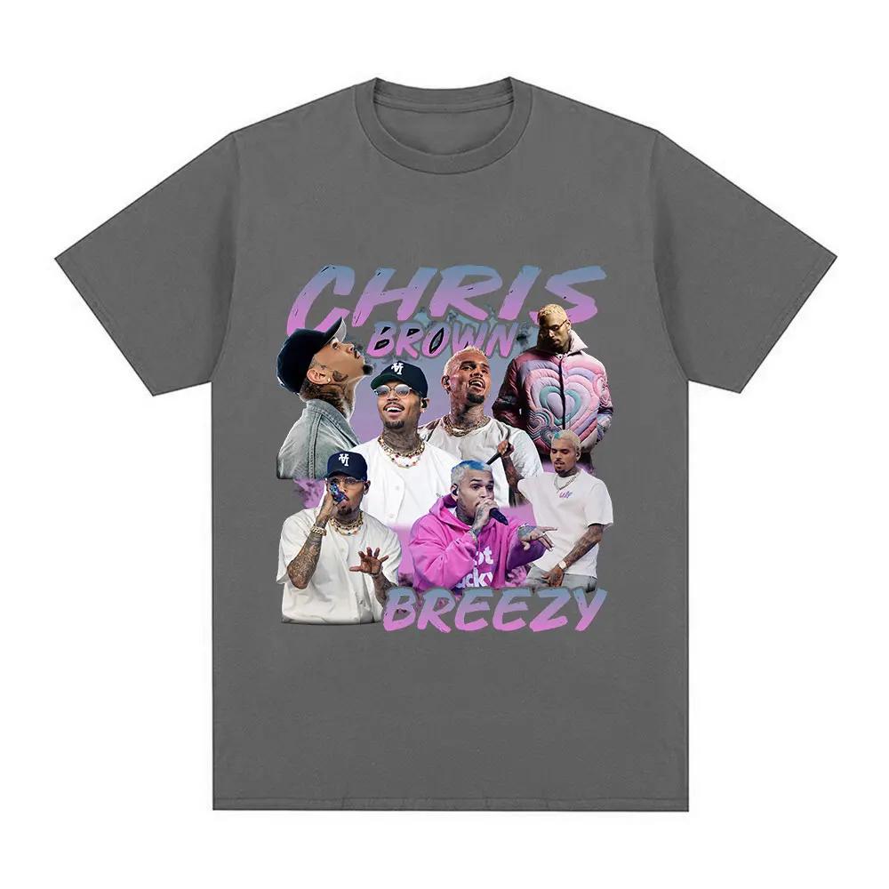 Rap singer Chris Brown Breezy pattern Tshirt Harajuku womes short sleeved Tshirt T-shirt street wear fan gift