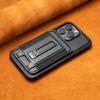 Suitable for Apple 16promax Phone Case Card Holder, IPhone15 Exposed Label 14 Full Cover 13 Anti-drop Men's Leather Case