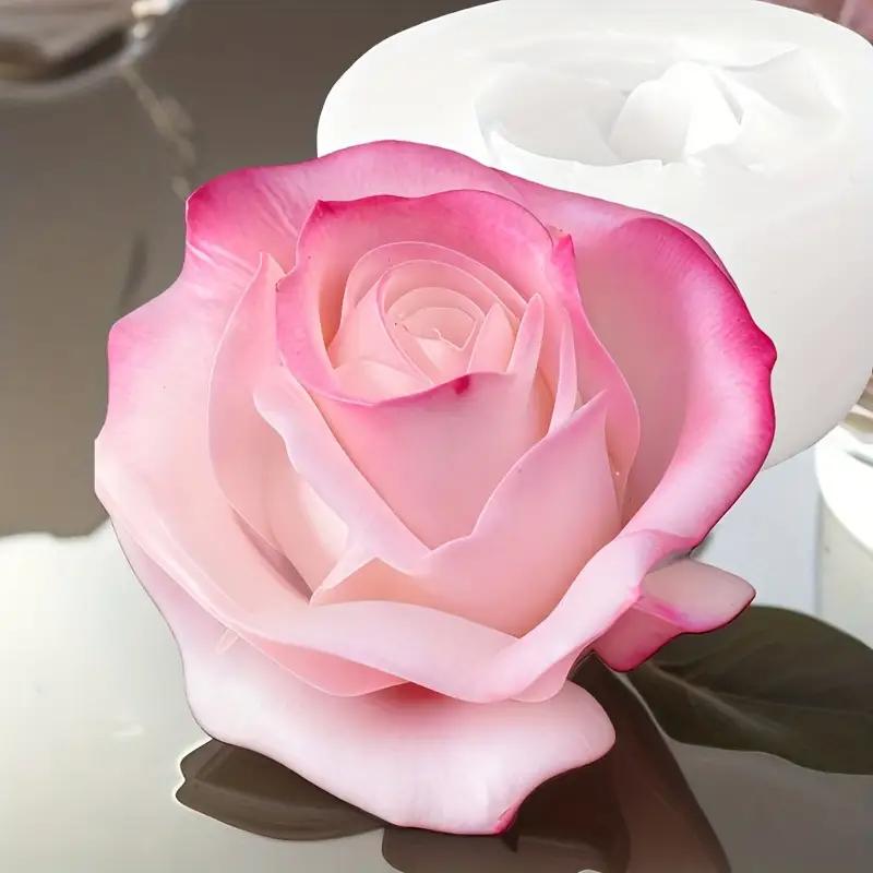 1 Piece 3D Rose Silicone Mold for Candle Making, Soap Molding, Resin Art and Clay Crafts - Reusable Flexible Petal Design with Realistic