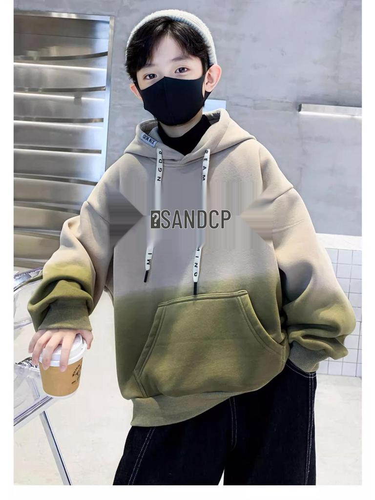2025 Jungen Farbverlauf Kapuzenpullover - Frühling/Herbst Langarm Mode Top