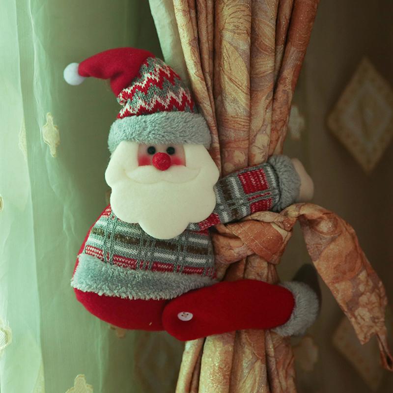 Curtain Buckles SnowmanSanta Claus Elk Christmas curtains clasp Househod Bedroom Decor Accessories Creative Curtain-tie Rings