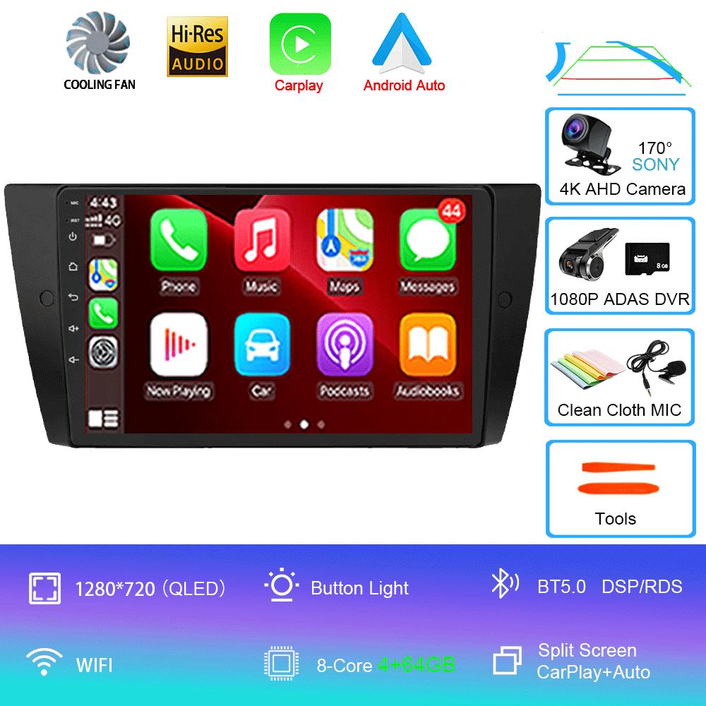 Android14 Carplay Auto For BMW E90 E91 E92 E93 3 Series Multimedia Car Radio Player WIFi+4G No 2din DVD Stereo Head Unit GPS DSP