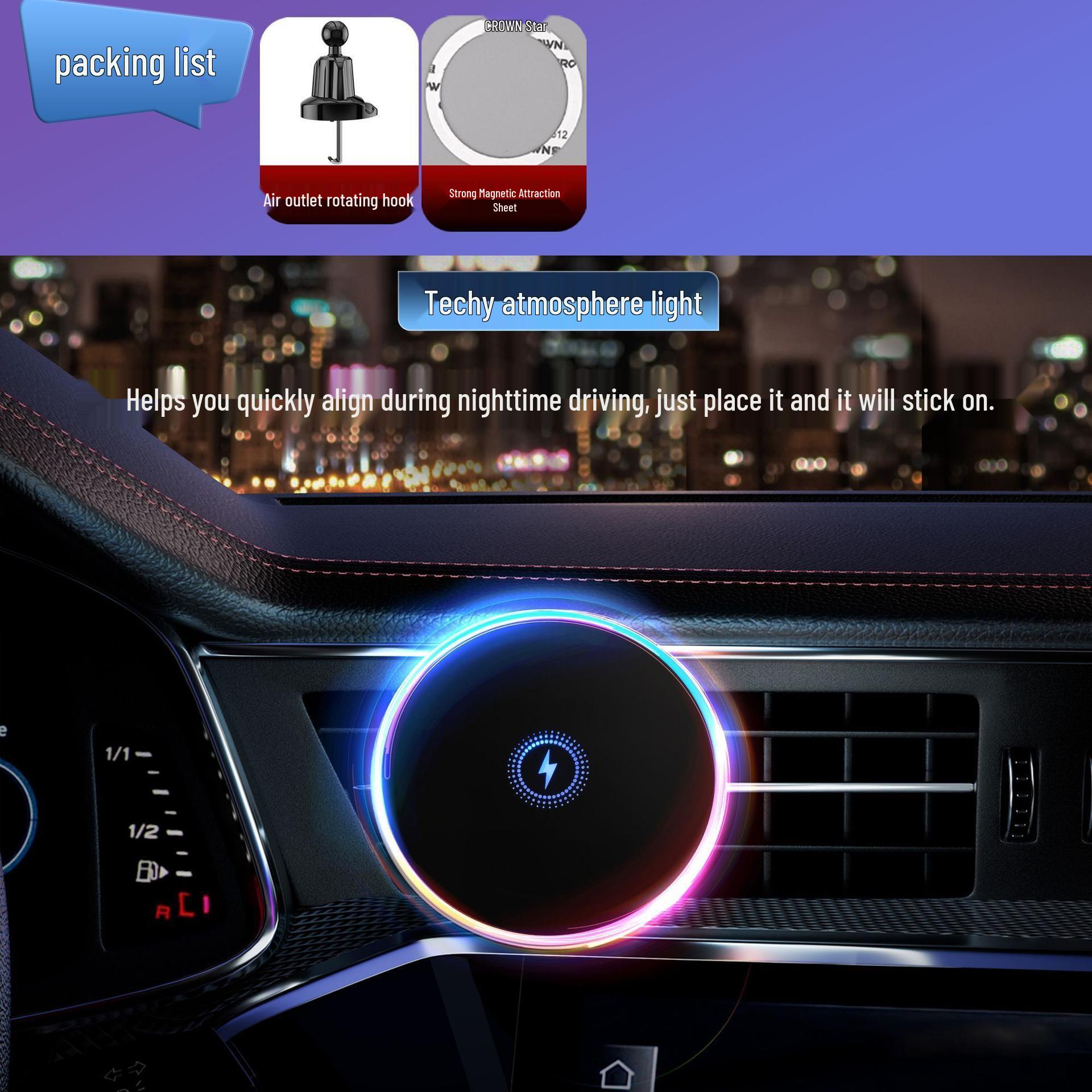 Universal Magnetic Wireless Fast Charging Car Mount - Stable, Anti-Shake Phone Holder for Navigation