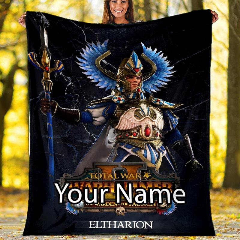 Custom Name Total War Warhammer Theme Printed Blanket - Perfect for Couch, Bed, Travel & Outdoor Use | Machine Washable, Cozy & Durable.