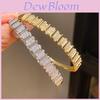 18k Gold Plated Zircon Bracelet With Geometric Design For Elegant Women