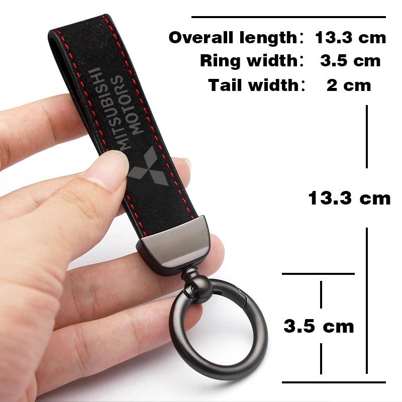 Leder Metall Schlüsselanhänger Schlüsselanhänger Abdeckung Ringhalter Für Mitsubishi Outlander ASX Pajero Xpander etc. Modelle Auto Zubehör Geschenkbox