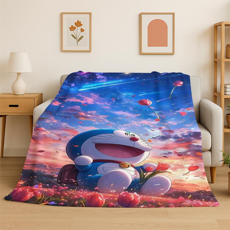 Cartoon D-Doraemon Dream Anime Flannel Blanket Soft Warm Throw Blanket for Bedroom Living Room Bed Travel Camping Picnic Kid