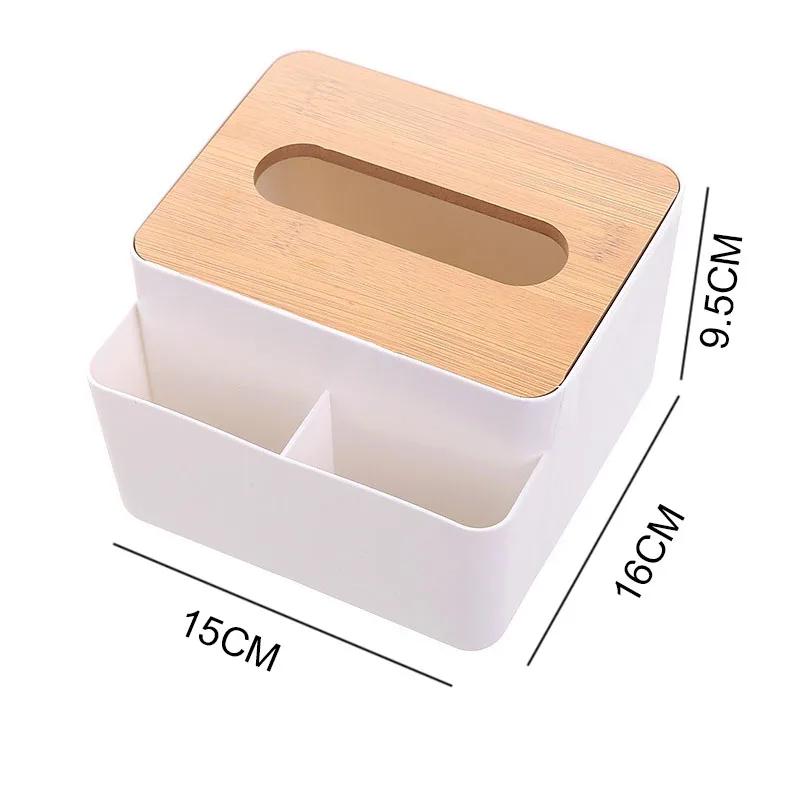 Tissue Boxes with Wooden Lid Napkin Holder Container Wet Tissue Paper Dispenser Case Modern Home Car Organizer Napkin Holder