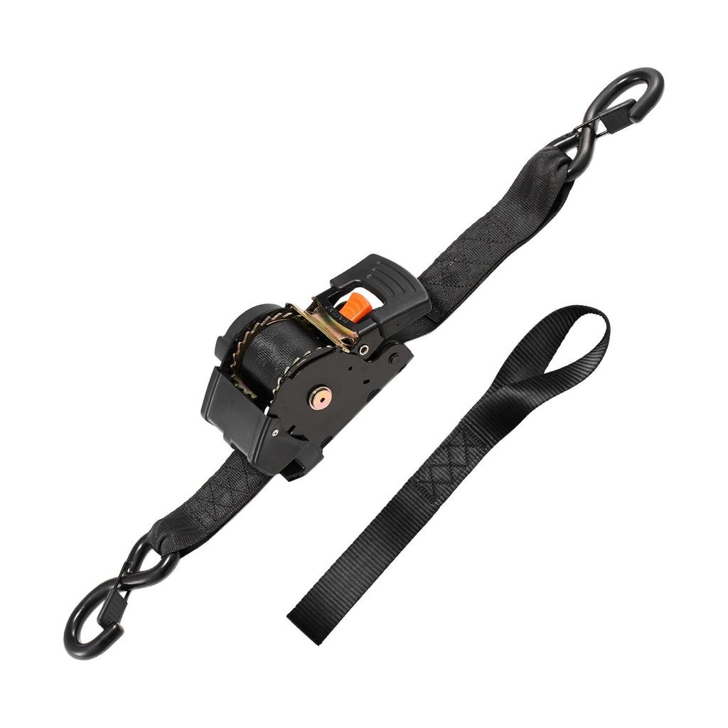 Retractable Ratchet Straps, 50.8 mm x 3 m, Tie Down Straps with S Hooks, 1375 kg Break Strength, 2 Soft Loops, Tie Down Ratcheting for Moving,