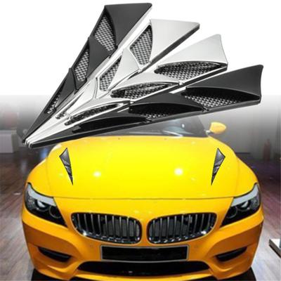 1 Pair Car Vehicle Hood Simulation Side Air Vent Outlet Cover Sticker Decoration