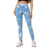 Peach Butt Lifting Seamless Yoga Pants, High Waist And Abdominal Tight Fitness Pants, Tie Dyeing Naked Tight Pants For Women