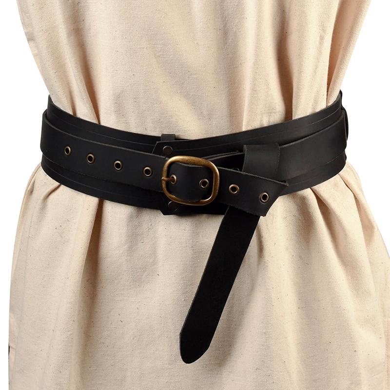Retro Medieval Waist Belt Leather Medieval Buckle Belt Viking Knight Waistband Gothic Knight Belt Cosplay Costume Accessories