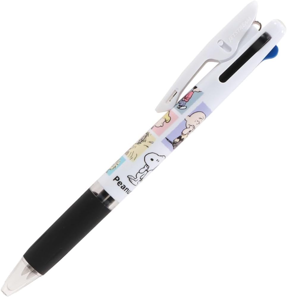 Snoopy Ballpoint 3 Jetstream Made In Set A and Name Pen, Colors, 0.5mm, Japan, (Pen Sticker)