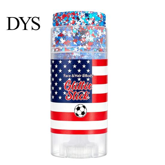 Independence Day Glitter Patriotic Red White and Blue Body Stick, 4th of July Accessories for Women Kids, Sparkling Self-adhesive For Face Hair