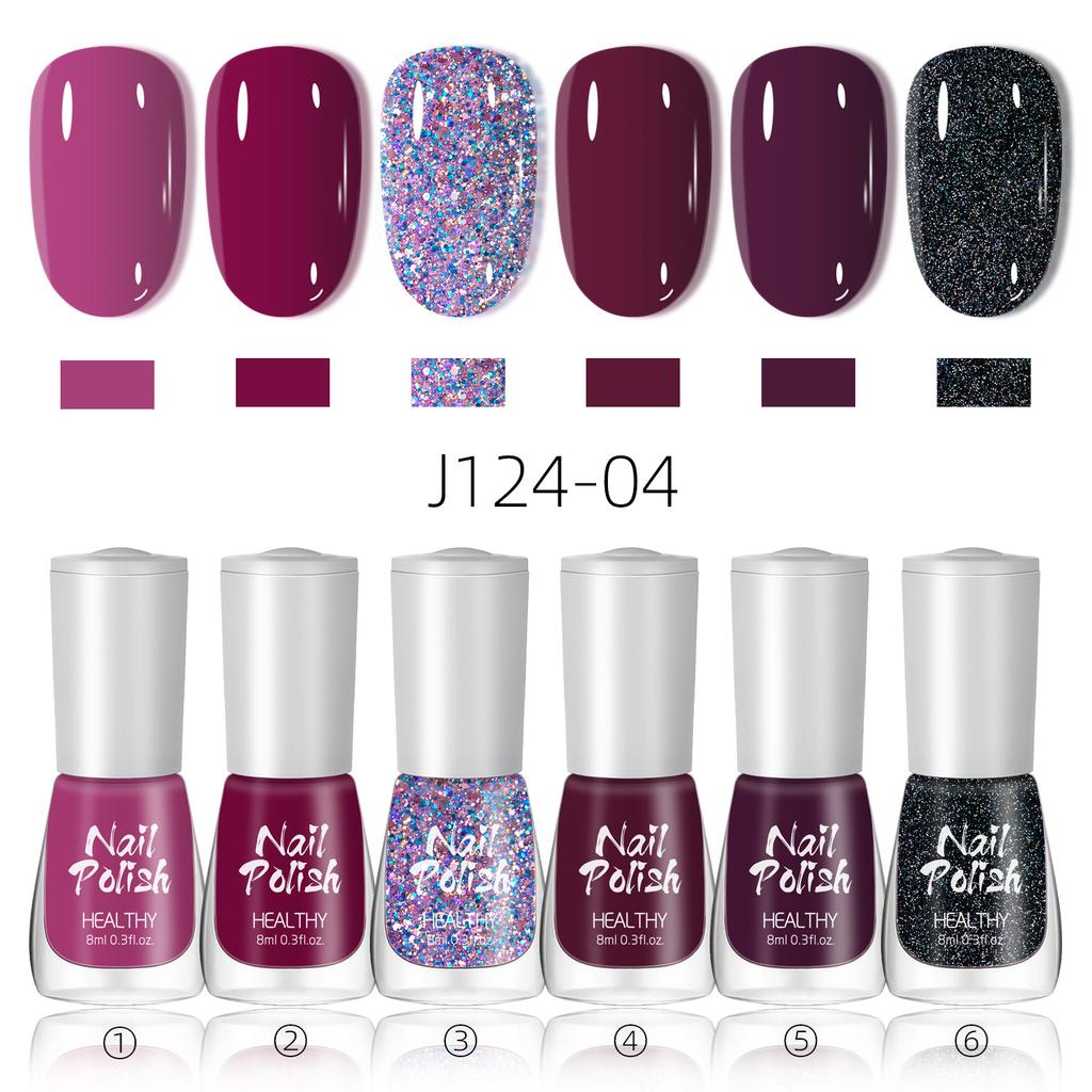 Water-based Nail Polish Set, No Baking, Quick Drying, Environmentally Friendly, Odorless, White Fine Flash Nail Polish Glue