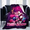 1PC Custom Name "Powerful Pink Warrior" flannel blanket versatile,all-season throw suitable for the living room,bedroom,camping,travel,and gift